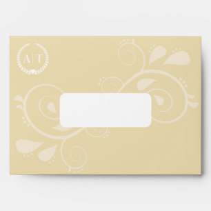 Elegant Paisley Monogram with Return Address Envelope
