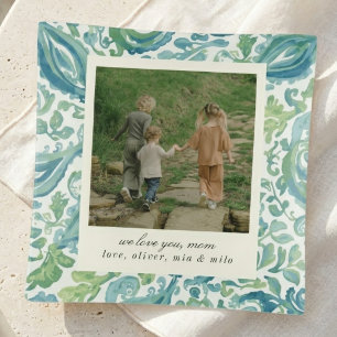 Elegant Paisley Pattern Mom Photo Keepsake Trinket Tray