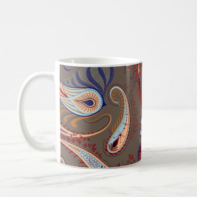Elegant Paisley Print: Vintage Pattern Coffee Mug (Left)