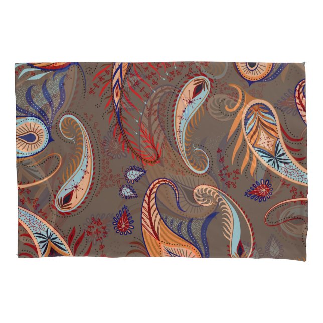 Elegant Paisley Print: Vintage Pattern Pillow Case (Front)