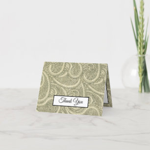 elegant paisley whimsical botanical lace thank you card