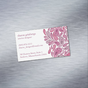Elegant Paisleys Business Card Magnet
