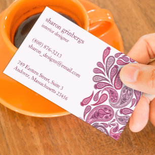 Elegant Paisleys Business Card Template