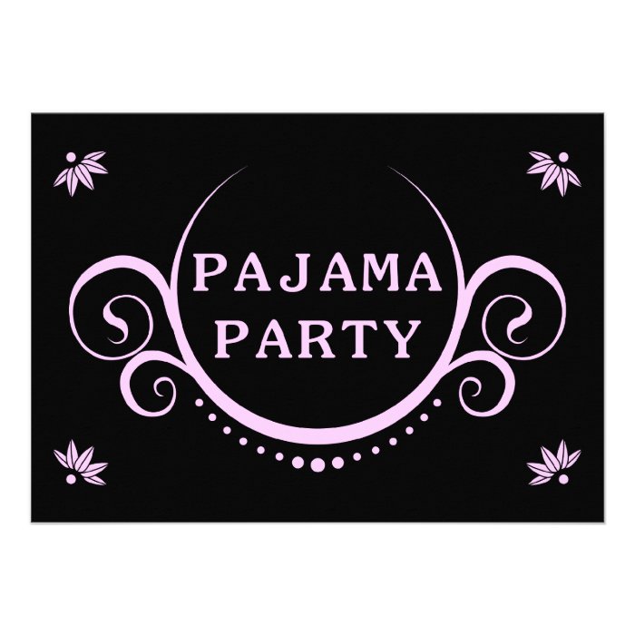 elegant pajama party invitation