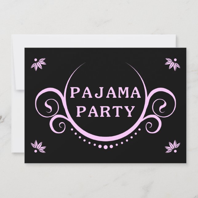 elegant pajama party invitation (Front)