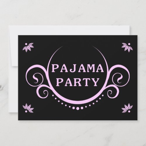 elegant pajama party invitation
