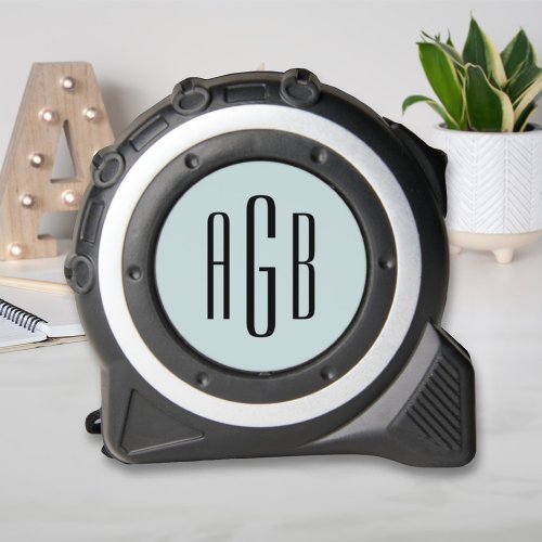 Elegant Pale Blue 3 Letter Monogram Initials Tape Measure