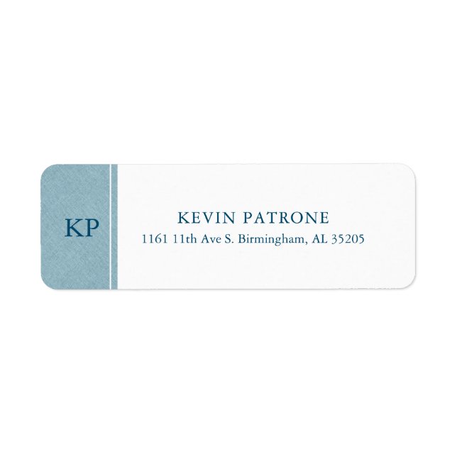 Elegant Pale Blue | Blue Minimalistic Text Label (Front)
