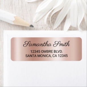 Elegant Pale Blush Pale Rose Gold Ombre Label