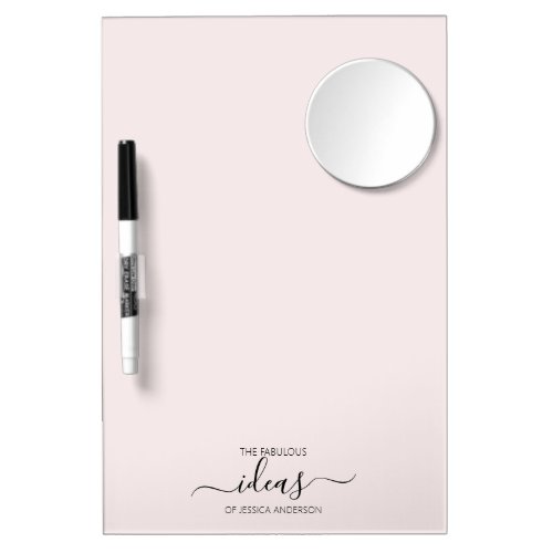 Elegant pale blush pink name dry erase board