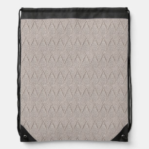 Elegant Pale Cream Faux Diamond Knit Pattern Drawstring Bag