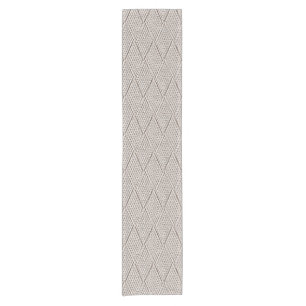 Elegant Pale Cream Faux Diamond Knit Pattern Short Table Runner
