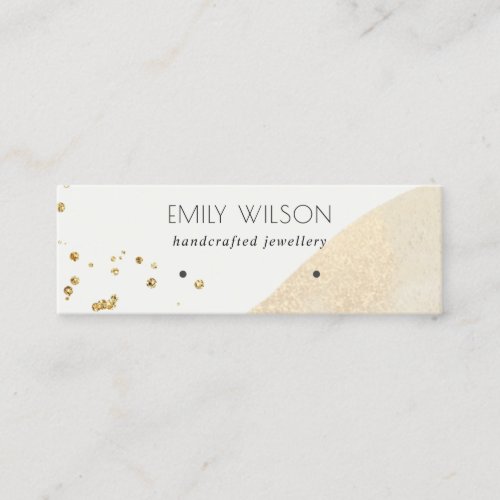 Elegant Pale Gold Abstract Shape Earring Display Mini Business Card