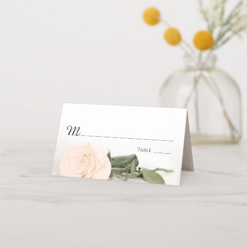 Elegant Pale Peach Rose Wedding Write_In Place Card