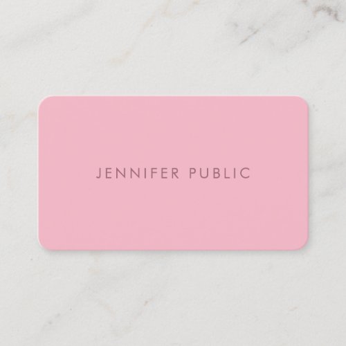 Elegant Pale Pink Clean Design Template Pretty Top Business Card