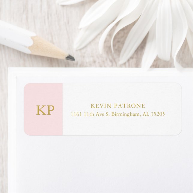 Elegant Pale Pink | Gold Minimalistic Text Label (Insitu)