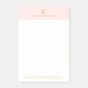 Elegant Pale Pink Gold Minimalistic Text Post-it Notes