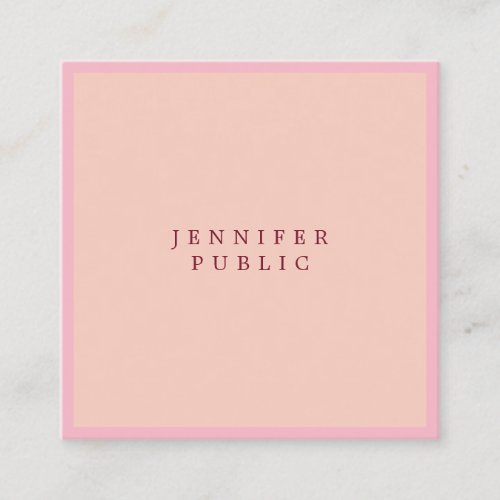 Elegant Pale Pink Modern Simple Professional Luxe Square Business Card
