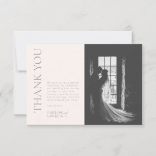 Elegant Pale Pink Photo Thank You Card