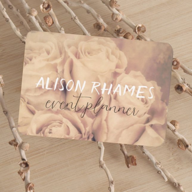 elegant pale pink roses event planner or customize business card (Creator Uploaded)