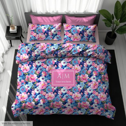 Elegant pale pink watercolor wedding gift duvet