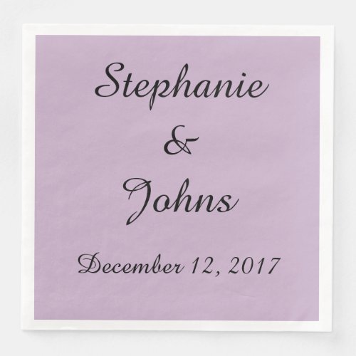 Elegant Pale Purple Wedding Simple Cute Trendy Paper Dinner Napkins
