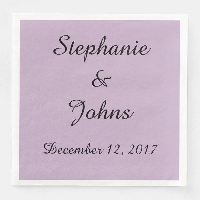 Elegant Pale Purple Wedding Simple Cute Trendy Paper Dinner Napkins (Front)