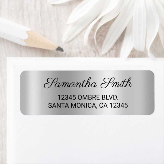 Elegant Pale Silver Gray Ombre Foil Label (Insitu)