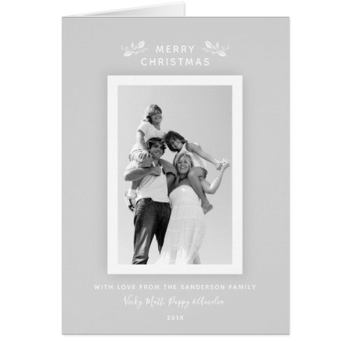 Elegant Pale Silver_Gray  White Christmas Photo