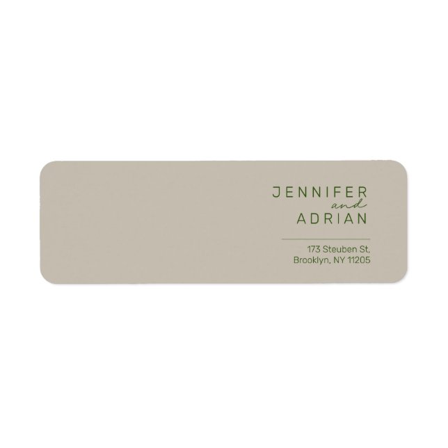 Elegant Pale Silver Minimal ﻿Modern Return Address Label (Front)