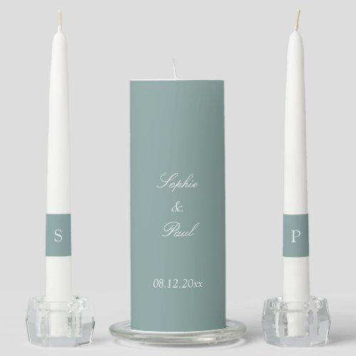 Elegant Pale Turquoise Wedding Unity Candle Set