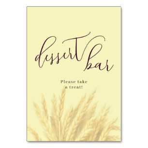 Elegant Pale Yellow Dessert Bar Sign Table Number
