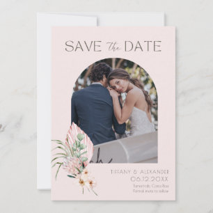 Elegant Palm Arch Destination Photo Save the Date