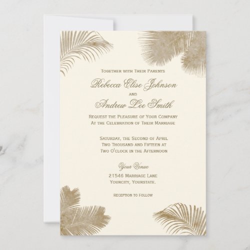 Elegant Palm Invitation 5" X 7" Invitation Card