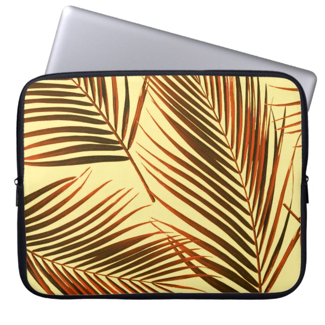 Elegant Palm Repeat Pattern Design Laptop Sleeve (Front)