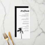 Elegant Palm Tree Bat Mitzvah Dinner Menu<br><div class="desc">These elegant black and white palm tree Bat Mitzvah menus include the option to fully customize all titles and text. The front includes black text with a black and white palm tree photo and the back is solid black with your Mitzvah's name and a Star of David. Enter the Zazzle...</div>