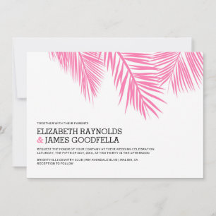 Elegant Palm Tree Beach Wedding Invitations