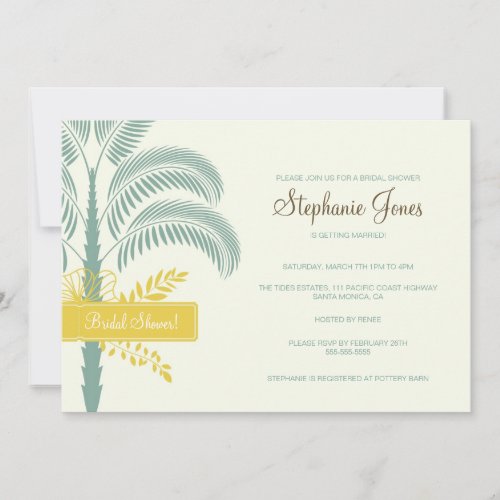 Elegant Palm Tree Bridal Shower Invitation
