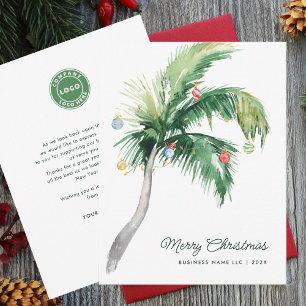 Elegant Palm Tree Christmas Holiday Card