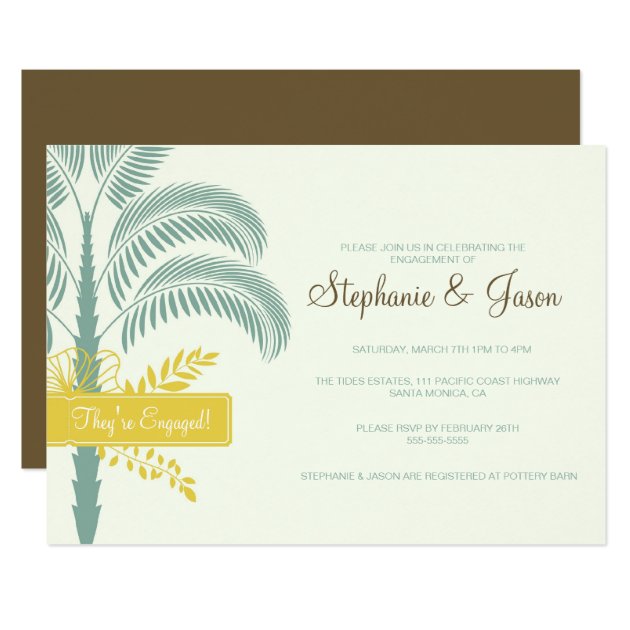 Elegant Palm Tree Engagement Party Invitation