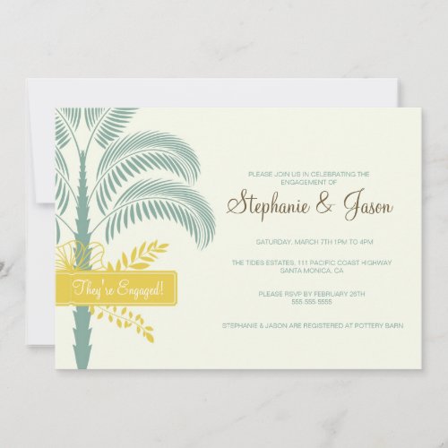 Elegant Palm Tree Engagement Party Invitation