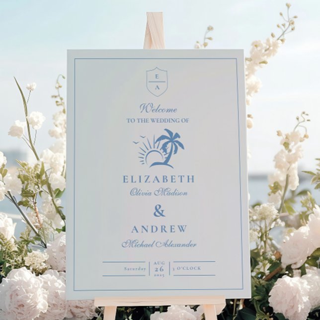 Elegant Palm Tree Hand Drawn  Wedding Foam Board (Creator Uploaded)