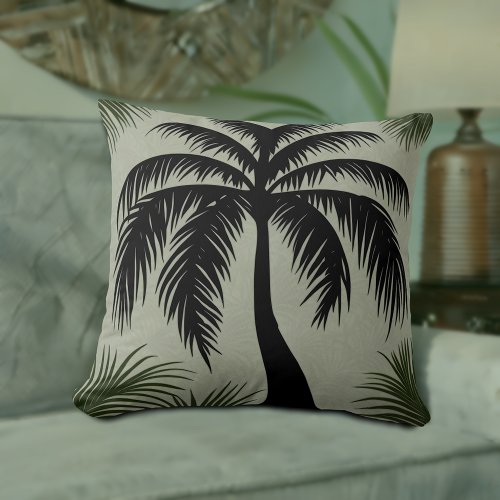 Elegant Palm Tree Pillow _ Modern Home Dcor