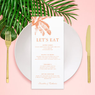 Elegant Palm Tree Tropical Wedding Menu