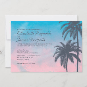 Elegant Palm Tree Wedding Invitations