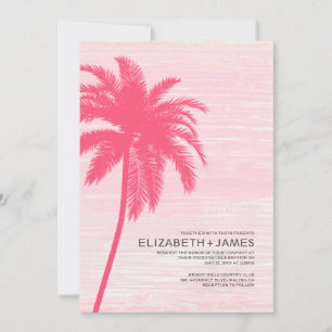 Elegant Palm Trees Beach Wedding Invitations