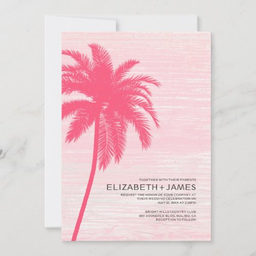 Elegant Palm Trees Beach Wedding Invitations