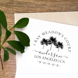 Elegant Palm Trees Family Return Address Self-inking Stamp
