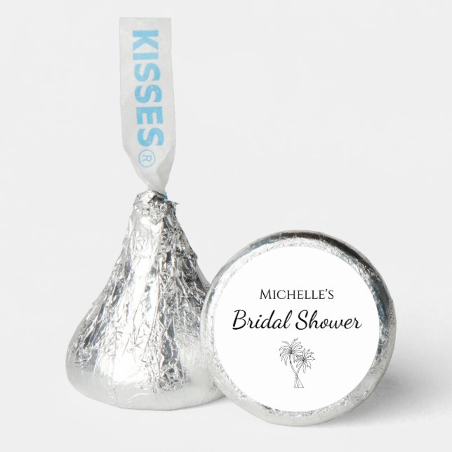 Elegant Palm Trees Simple Bridal Shower Tropical  Hershey®'s Kisses® (Front)