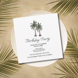 Elegant Palm Trees Tropical 30th Birthday Party Invitation